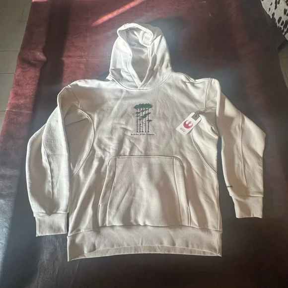 columbia star wars endor trees off white cream hoodie hooded pullover sweatshirt